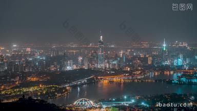 南京市区大景夜景延时固定延时摄影